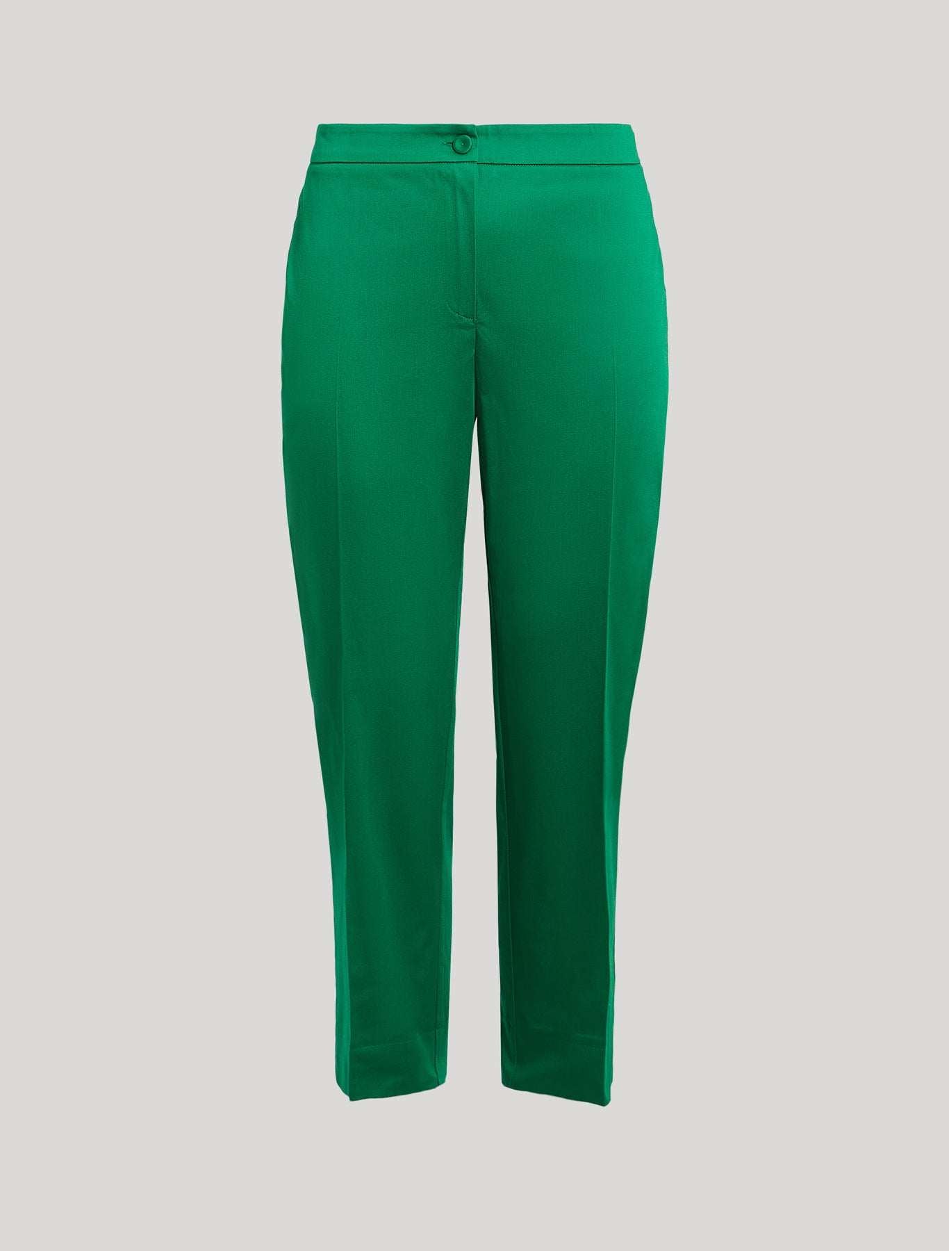 Slim fit Trousers OREL in refined cotton satin with elasticated waistband and slit leg hems