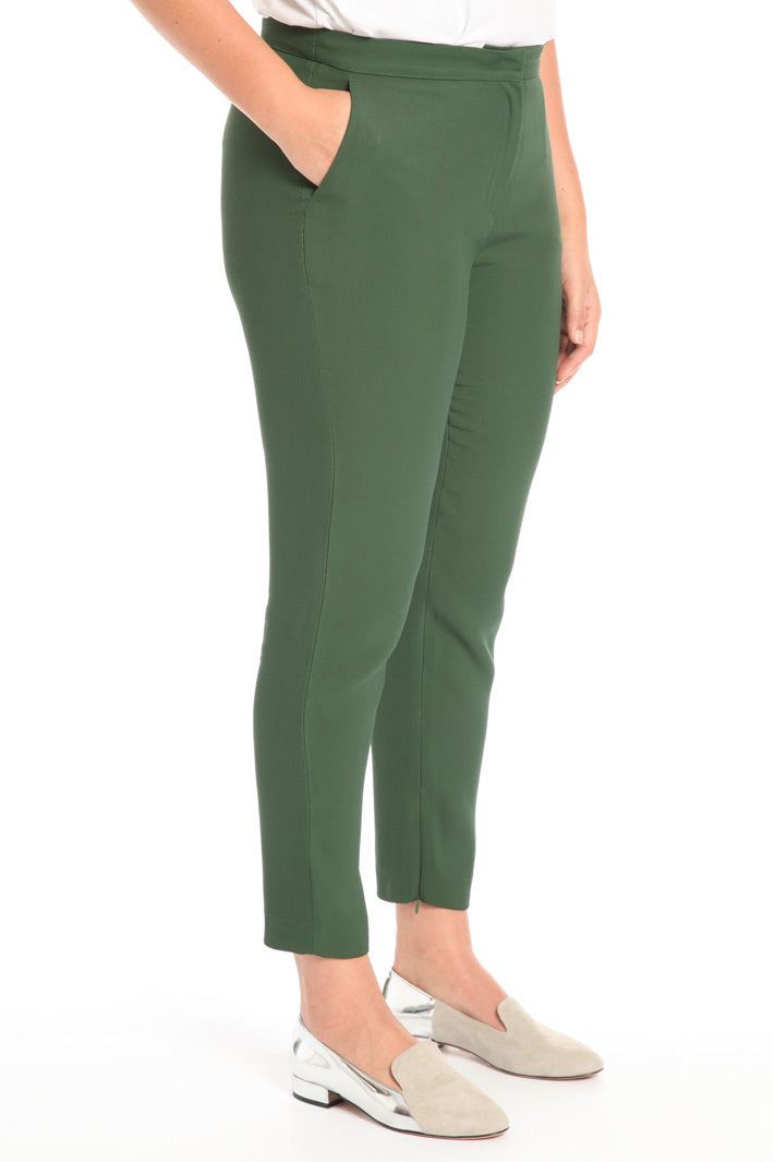 Trousers RAMPA knitted viscose trousers with zipper detail and French pockets for luxury style