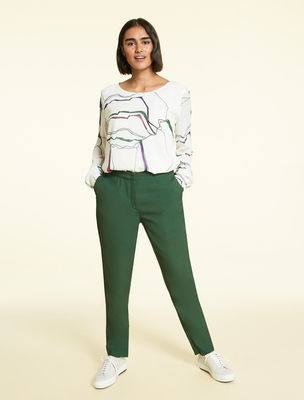 Trousers RAMPA luxury knitted trousers with zipper detail and French pockets in 100% viscose