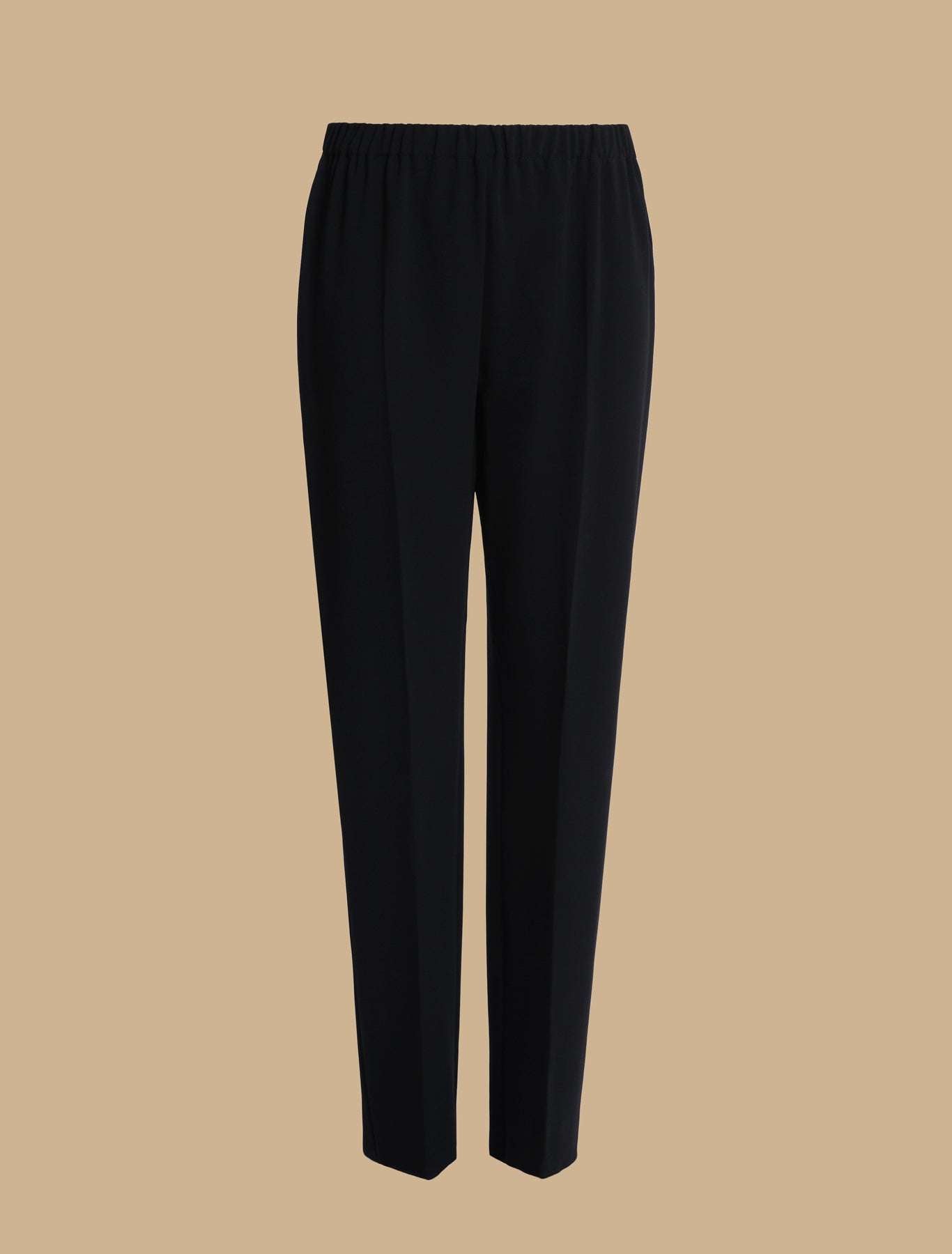 RAPSODIA trousers in triacetate with elastic waistband, pleats, and relaxed straight fit
