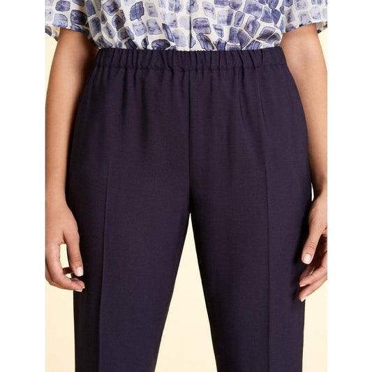 Trousers REGGIA in sleek viscose twill with elastic waistband and French pockets