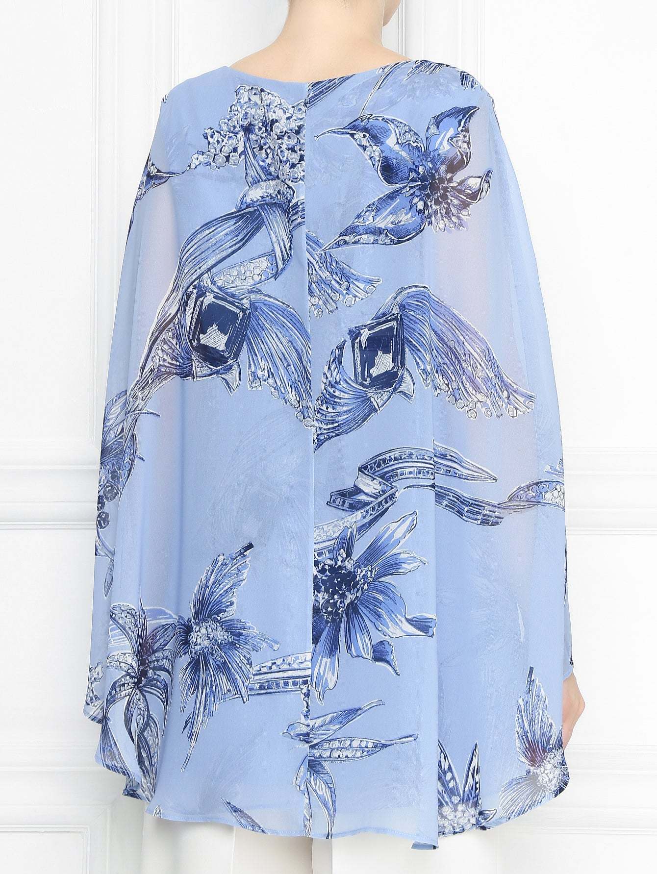 Elegant Tunic FALESIA in delicate georgette with cut sleeves and comfortable lining