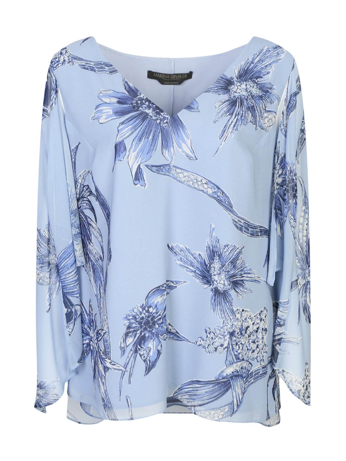 Elegant Tunic FALESIA in delicate georgette with subtly cut sleeves and polyester lining