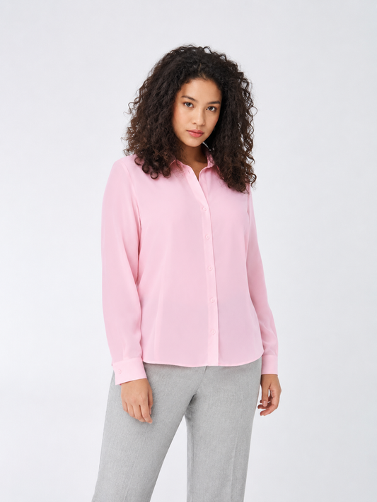 Elegant BACCARAT fitted blouse with long sleeves and buttoned cuffs in luxurious silk blend