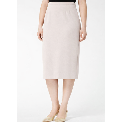 CANCAN light beige midi pencil skirt with classic silhouette and structured waistband