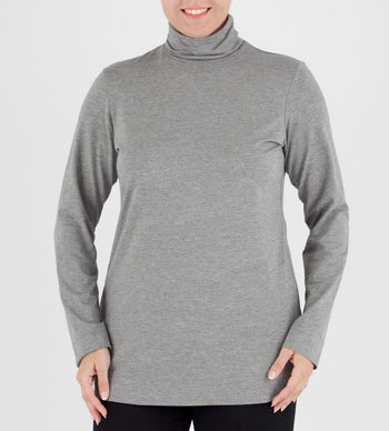  AQUARA grey viscose turtleneck sweater