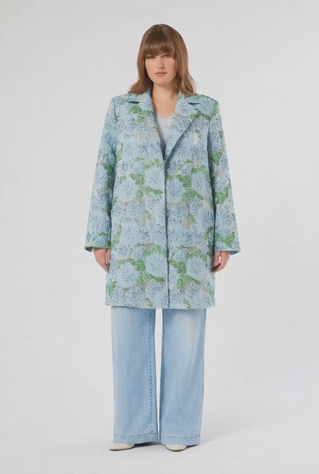 Floral jacquard duster coat LANA