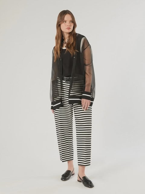 SAMO organza cardigan with trim