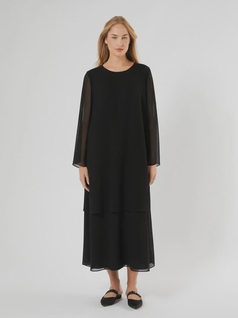 AFONE Long Plus Size Georgette Dress