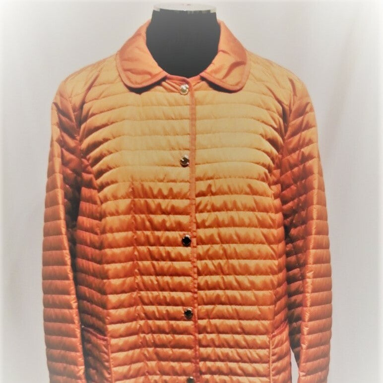 Quilted jacket with turn-down collar and patch pockets